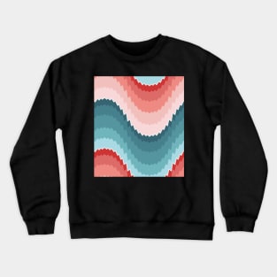 Bargello waves pattern pink and blue Crewneck Sweatshirt